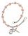 Saint Benjamin Engravable Rosary Bracelet with Pink Beads