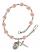 Saint Charles Borromeo Engravable Rosary Bracelet with Pink Beads