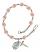 Saint Christopher Engravable Rosary Bracelet with Pink Beads