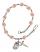 Saint Clare of Assisi Engravable Rosary Bracelet with Pink Beads