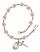 Saint Elmo Engravable Rosary Bracelet with Pink Beads