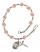 Saint Hubert of Liege Engravable Rosary Bracelet with Pink Beads