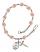 Saint Joshua Engravable Rosary Bracelet with Pink Beads