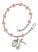 Scapular Engravable Rosary Bracelet with Pink Beads