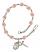 Our Lady of la Vang Engravable Rosary Bracelet with Pink Beads