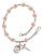 Saint Christopher and Dance Rosary Bracelet with Pink Beads