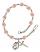 Saint Christopher and Baseball Rosary Bracelet with Pink Beads