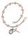 Saint Bernard of Clairvaux Engravable Rosary Bracelet with Pink Beads