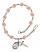 Saint Placidus Engravable Rosary Bracelet with Pink Beads