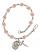 Saint Meinrad of Einsiedeln Engravable Rosary Bracelet with Pink Beads