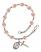 Saint Kateri Tekakwitha Engravable Rosary Bracelet with Pink Beads