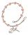 Saint Norbert of Xanten Engravable Rosary Bracelet with Pink Beads