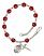 Saint Andrew the Apostle Engravable Rosary Bracelet with Ruby Beads