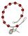 Saint Augustine Engravable Rosary Bracelet with Ruby Beads