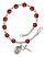 Saint Charles Borromeo Engravable Rosary Bracelet with Ruby Beads