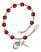 Saint Dennis Engravable Rosary Bracelet with Ruby Beads