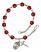 Saint Florian Engravable Rosary Bracelet with Ruby Beads