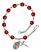 Saint Francis Xavier Engravable Rosary Bracelet with Ruby Beads