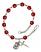 Saint Michael the Archangel Engravable Rosary Bracelet with Ruby Beads