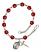 Saint Victor of Marseilles Engravable Rosary Bracelet with Ruby Beads