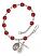 Our Lady of Mount Carmel Rosary Bracelet with Ruby Beads