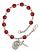 Saint Meinrad of Einsiedeln Engravable Rosary Bracelet with Ruby Beads