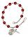 Saint Ronan Engravable Rosary Bracelet with Ruby Beads