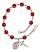 Our Lady of Assumption Engravable Rosary Bracelet with Ruby Beads