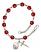 Pope Francis Rosary Bracelet with Ruby Beads