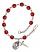 Saint John XXIII Engravable Rosary Bracelet with Ruby Beads