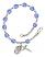 Saint Agatha Engravable Rosary Bracelet with Sapphire Beads