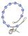 Saint Boniface Engravable Rosary Bracelet with Sapphire Beads