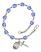 Saint Blaise Engravable Rosary Bracelet with Sapphire Beads