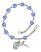 Saint Christopher Engravable Rosary Bracelet with Sapphire Beads