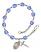 Saint Dymphna Engravable Rosary Bracelet with Sapphire Beads