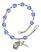 Saint Hubert of Liege Engravable Rosary Bracelet with Sapphire Beads