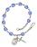 Saint Martin de Porres Engravable Rosary Bracelet with Sapphire Beads