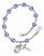 Saint Richard Engravable Rosary Bracelet with Sapphire Beads