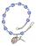 Saint Christopher and Football Rosary Bracelet with Sapphire Beads