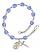 Saint Sebastian and Track & Field Rosary Bracelet with Sapphire Beads