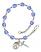 Saint Sebastian and Softball Rosary Bracelet with Sapphire Beads