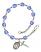 Saint Vincent Ferrer Engravable Rosary Bracelet with Sapphire Beads