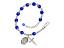 Saint Alexandra Engravable Rosary Bracelet with Sapphire Beads