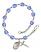 Saint Aloysius Gonzaga Engravable Rosary Bracelet with Sapphire Beads