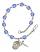 Saint Anthony of Egypt Engravable Rosary Bracelet with Sapphire Beads