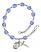 Saint Luigi Orione Engravable Rosary Bracelet with Sapphire Beads