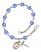 Saint Hannibal Engravable Rosary Bracelet with Sapphire Beads