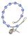 Saint Clement Engravable Rosary Bracelet with Sapphire Beads