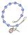 Saint Raymond of Penafort Engravable Rosary Bracelet with Sapphire Beads