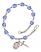 Saint Bernadine of Sienna Engravable Rosary Bracelet with Sapphire Beads